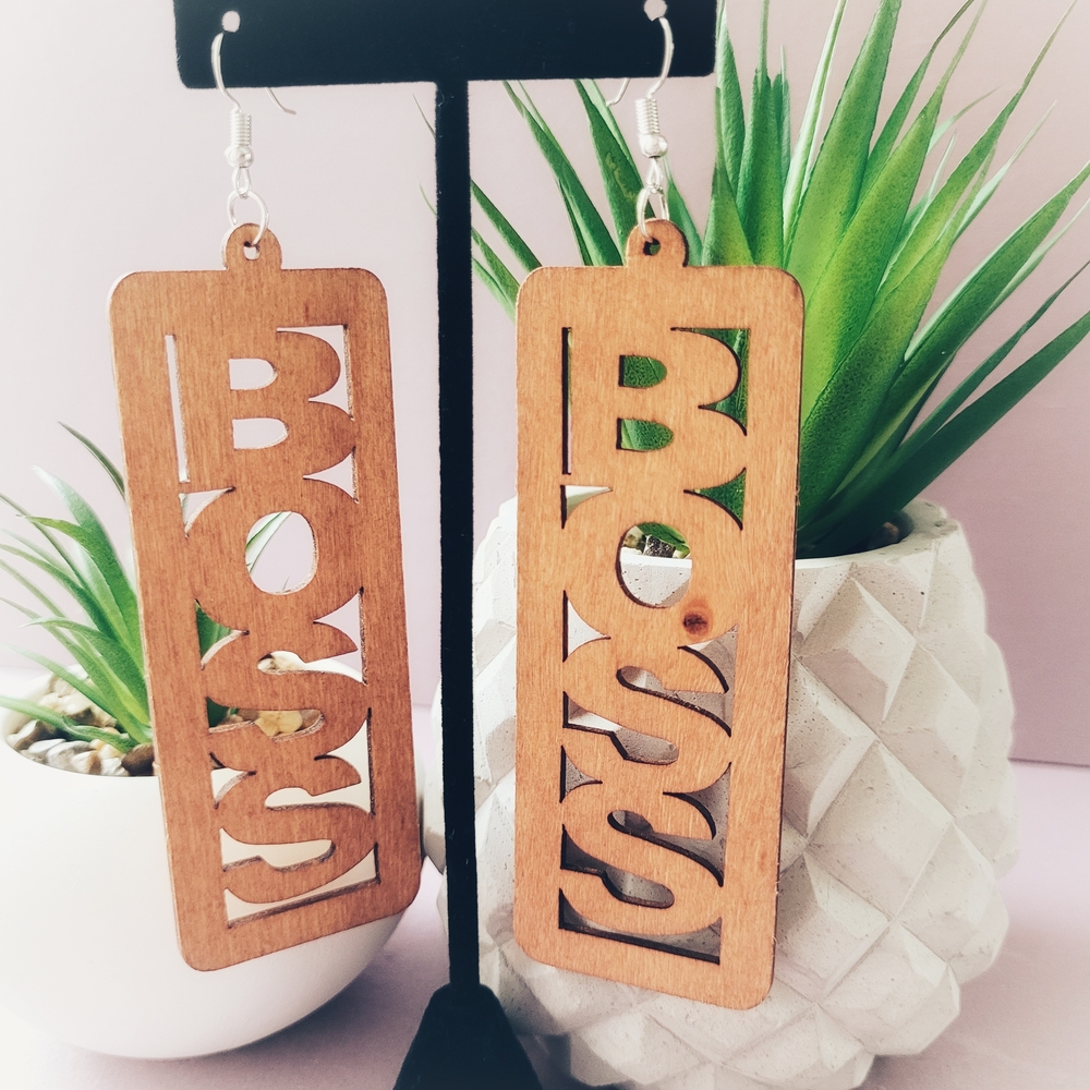 NWOT Wooden BOSS Earrings